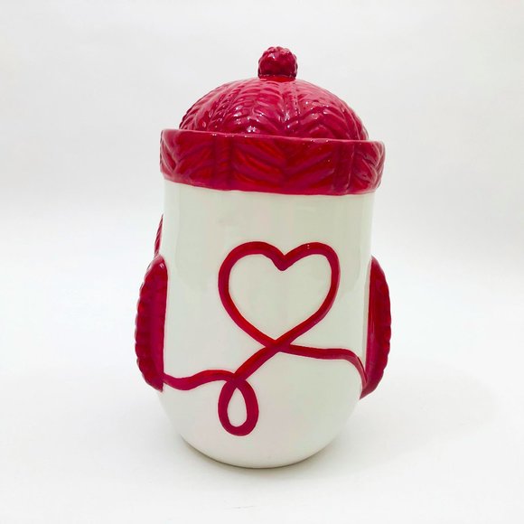 Ceramic Snowman Mitts Treat Jar 9 x 5 inches - Picture 3 of 7